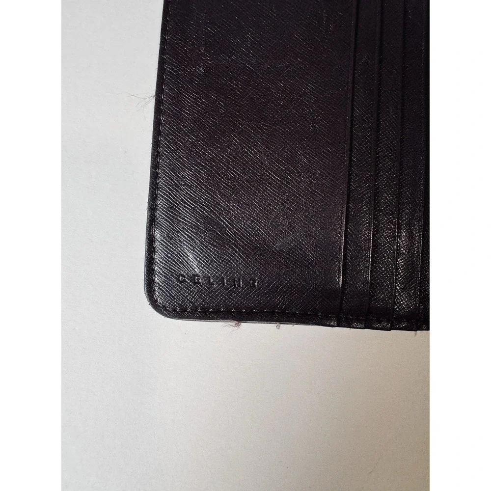 Celine Wallet Triomphe Monogram Leather ID & Card Holder Brown
